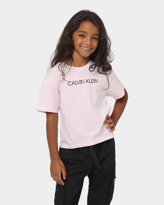 Calvin Klein Kids' Institutional Logo Boxy T-Shirt Sweetest Pink