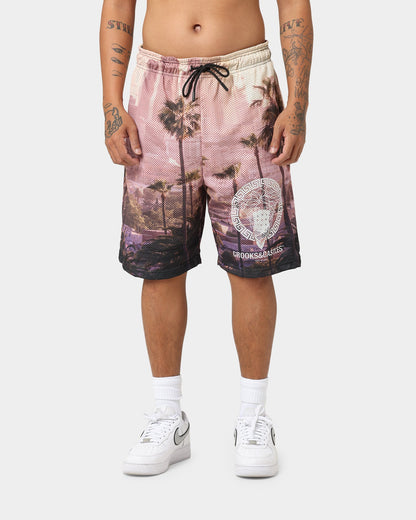 Crooks & Castles Medusa LA Mesh Shorts Multi-coloured