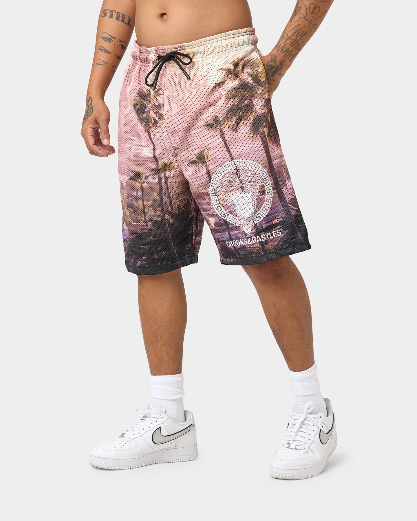 Crooks & Castles Medusa LA Mesh Shorts Multi-coloured