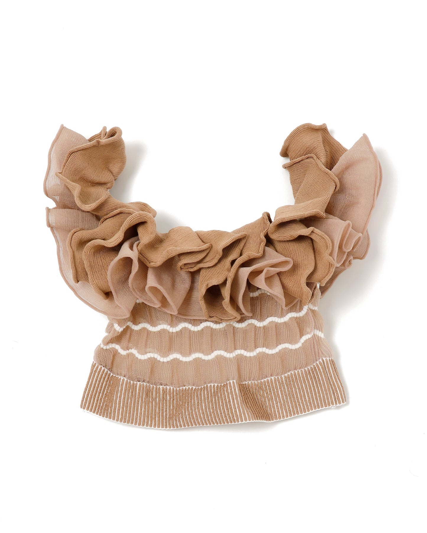 <b>Nadia Wire</b><br>Mini Ruffle Top / beige