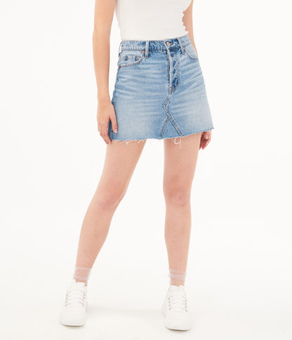 Aeropostale Womens Real Denim High-Rise Mini Skirt