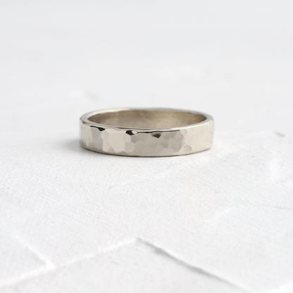 Hammered Band, 4mm, Size 3.5 - In Stock