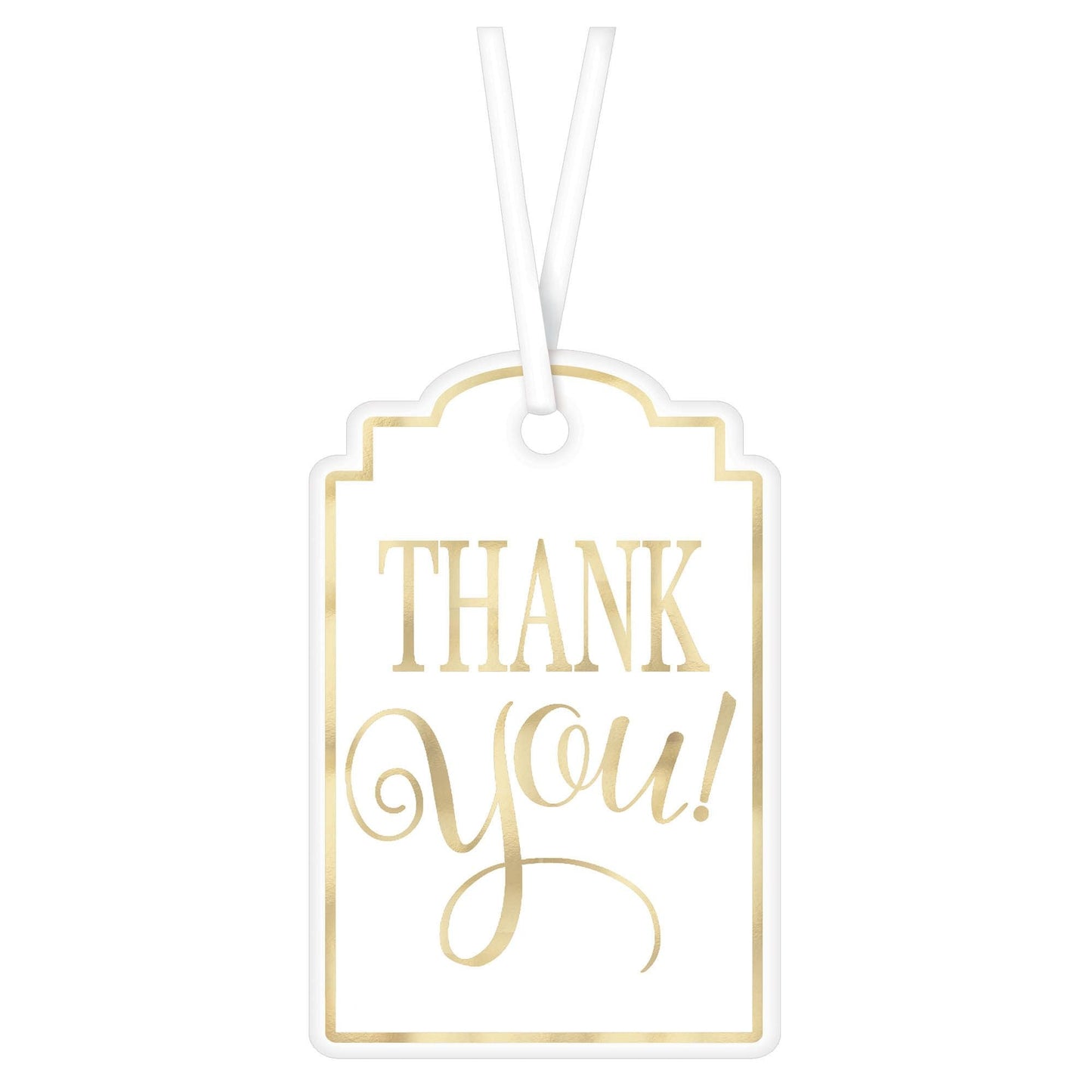 "Thank You" Printed Tags - White