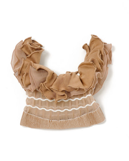 <b>Nadia Wire</b><br>Mini Ruffle Top / beige