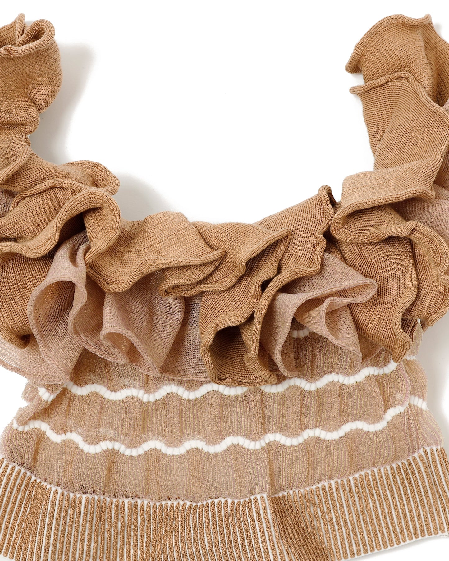 <b>Nadia Wire</b><br>Mini Ruffle Top / beige