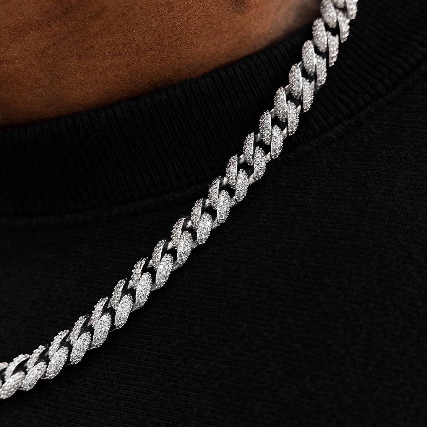 Diamond Cuban Chain in White Gold - 8.5mm