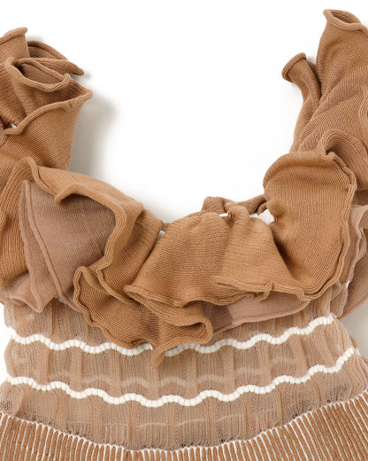 <b>Nadia Wire</b><br>Mini Ruffle Top / beige