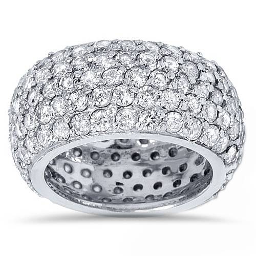 5 3/4ct Pave Diamond Eternity Wedding Anniversary Ring