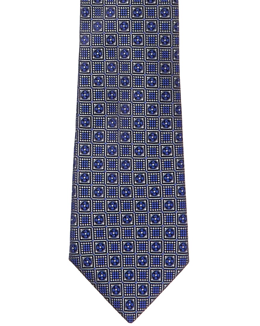 Canali Blue Tile Silk Tie