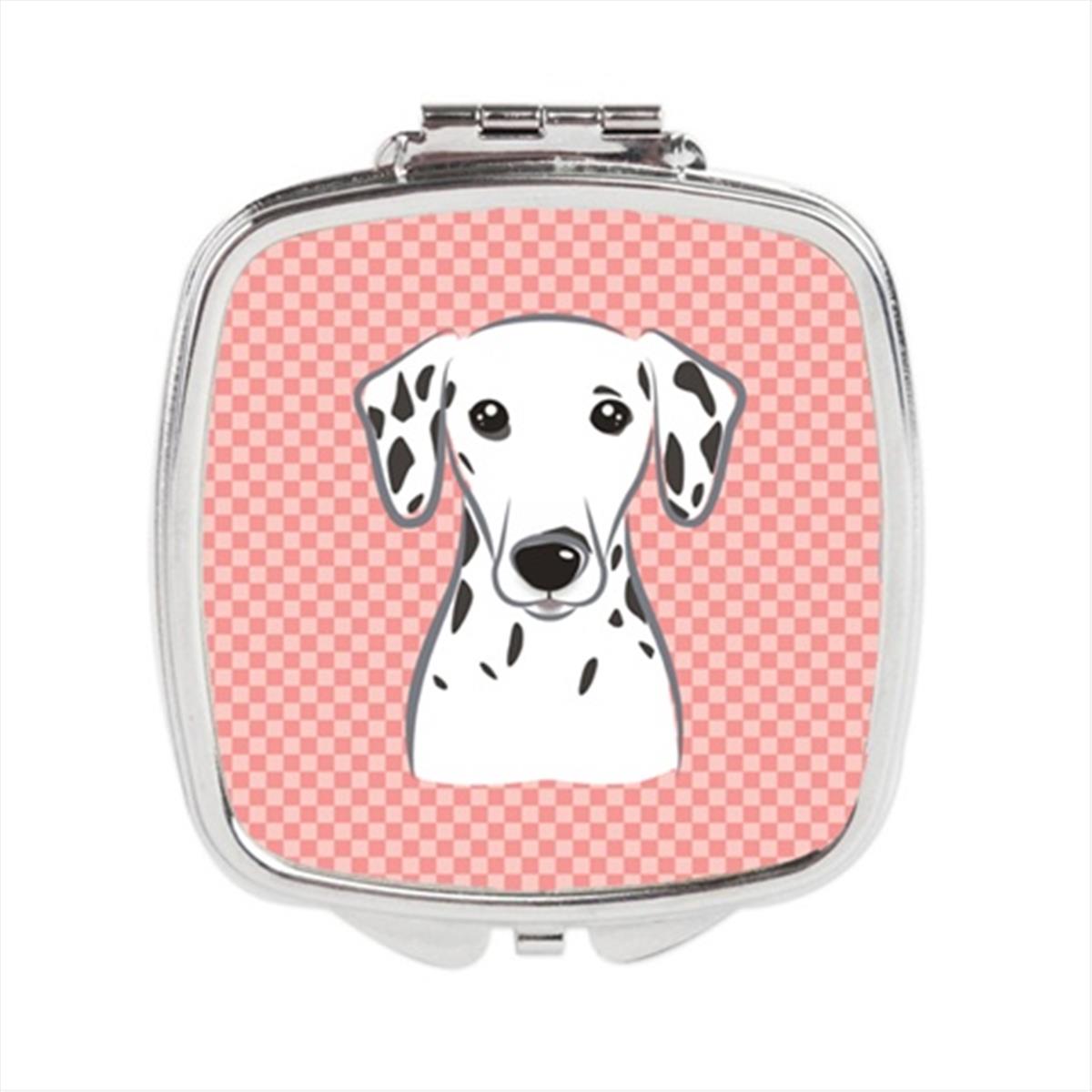 Carolines Treasures BB1210SCM Checkerboard Pink Dalmatian Compact Mirror&#44; 2.75 x 3 x .3 In.