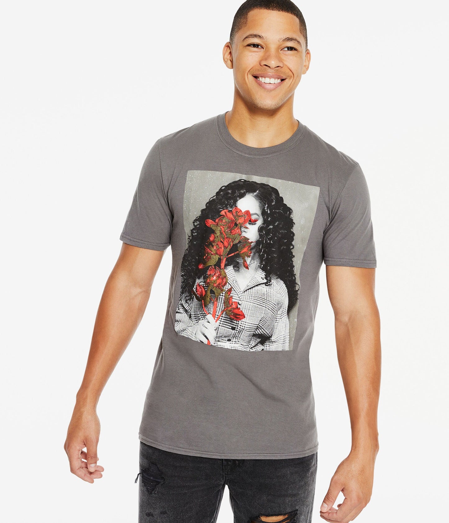 Aeropostale Men's H.E.R. Flowers Graphic Tee