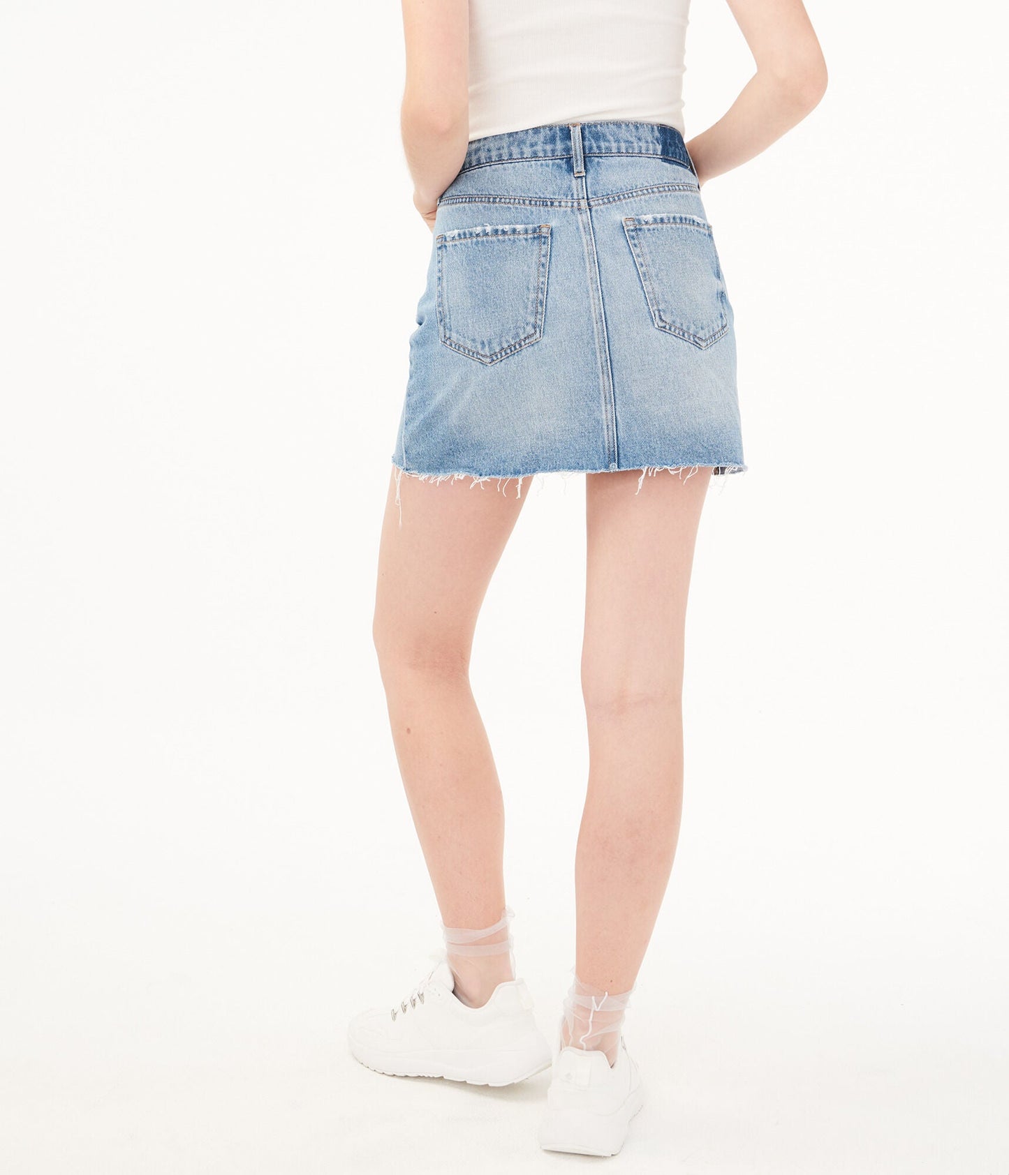 Aeropostale Womens Real Denim High-Rise Mini Skirt