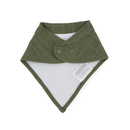 Cotton Muslin + Fleece Bandana Bib 4 Pack - Tropical Leaf