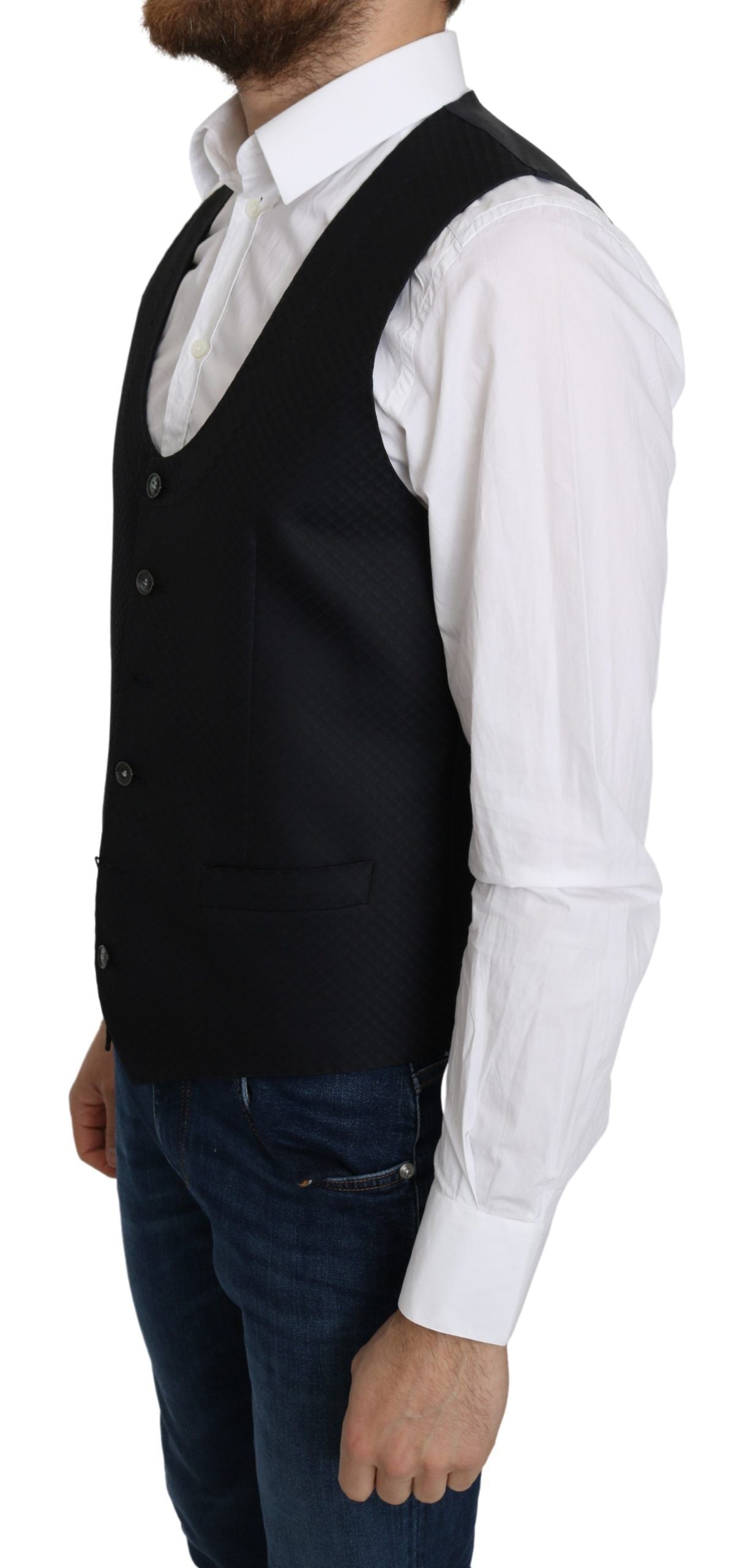 Dolce & Gabbana Elegant  Silk-Blend Formal Men's Vest