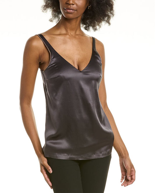 Brunello Cucinelli Silk-Blend Tank Top