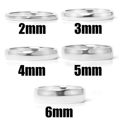 Highly Polished Rounded Stainless Steel Blank Ring 2mm - 6mm / CFR3029