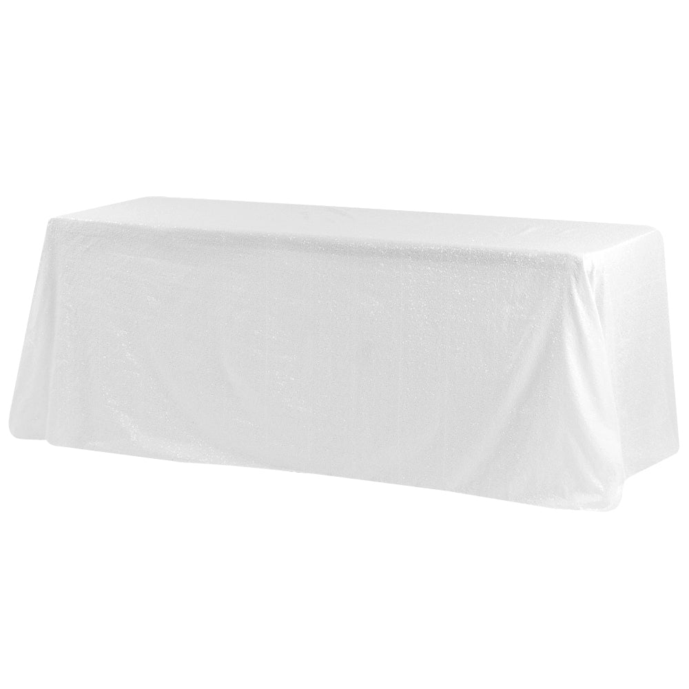 Glitz Sequin 90"x156" Rectangular Tablecloth - White