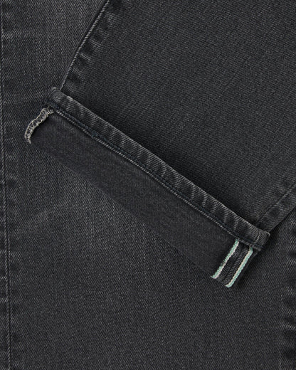 Edwin Made In Japan Regular Tapered Mens Jeans - 12.5oz Kaihara Green x White Selvage Stretch Denim / Black Mid Dark Used