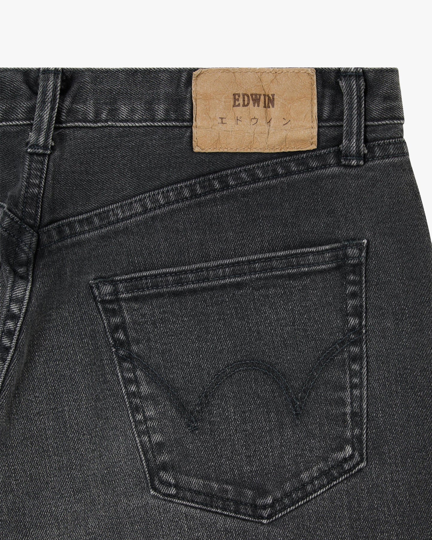 Edwin Made In Japan Regular Tapered Mens Jeans - 12.5oz Kaihara Green x White Selvage Stretch Denim / Black Mid Dark Used