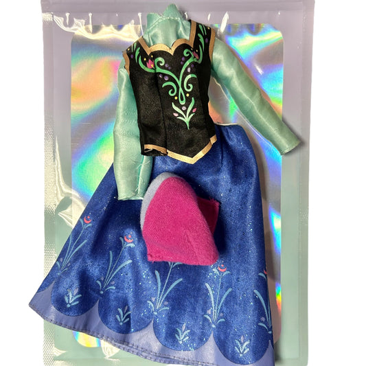 Disney Frozen 3-Piece Princess Anna Barbie Clothes & Gift Pouch