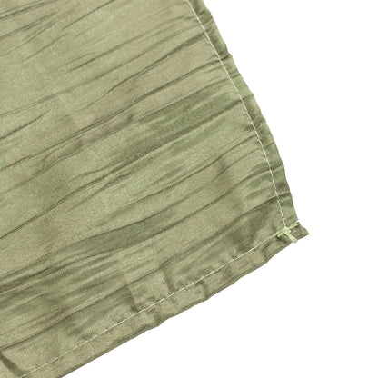 Dusty Sage Green Accordion Crinkle Taffeta Square Table Overlay 90"x90"