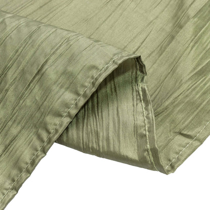 Dusty Sage Green Accordion Crinkle Taffeta Square Table Overlay 90"x90"