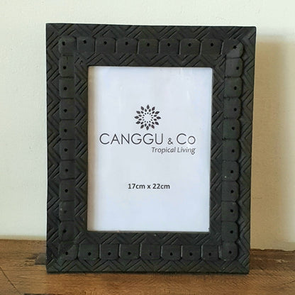 Black Carved Wooden Photo Frame Set