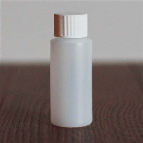 30 ml Natural HDPE Cylinder with 20-410 White Ribbed Cap