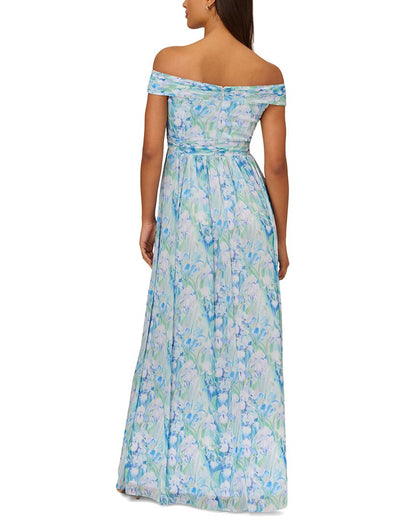 Adrianna Papell Soft Off The Shoulder Maxi Dress