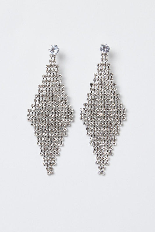 Grey Diamond Drop Earrings