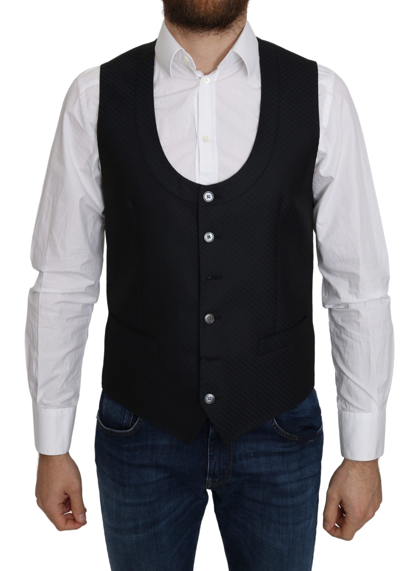 Dolce & Gabbana Elegant  Silk-Blend Formal Men's Vest