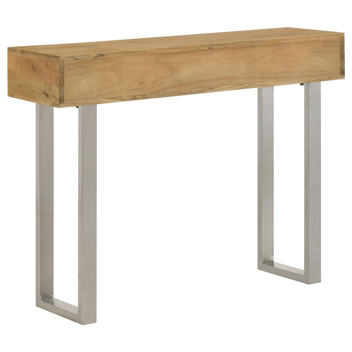 Draco Natural Console Table with Hand Carved Drawers