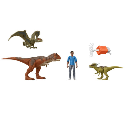 Jurassic World: Chaos Theory Darius Action Figure & 3 Dinosaurs Story Pack Toy