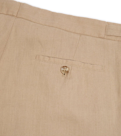 Incotex Linen Pleated Shorts: Tan