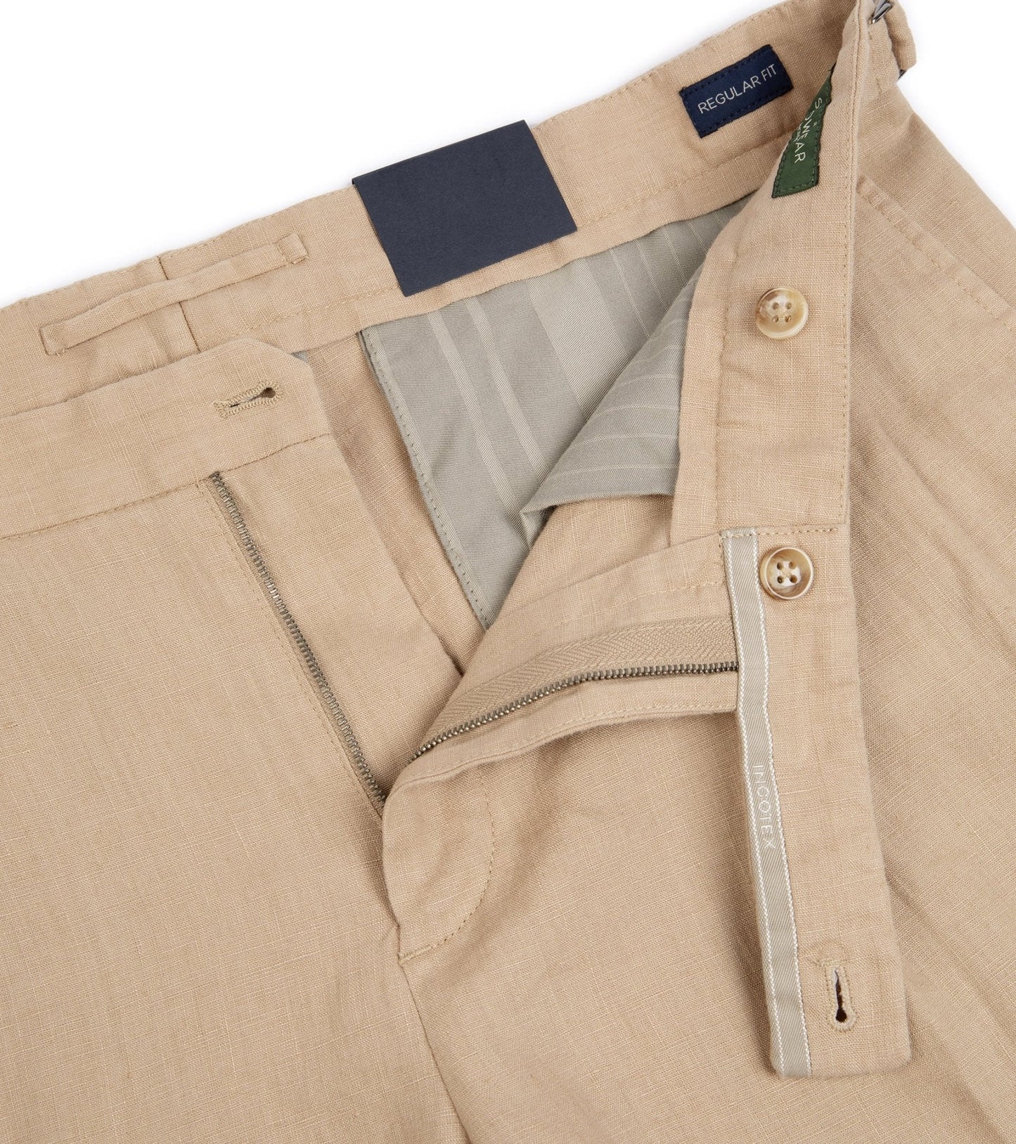 Incotex Linen Pleated Shorts: Tan