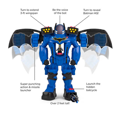 Imaginext DC Super Friends Batbot Xtreme Transforming Robot Playset With Batman Figure & 11 Pieces