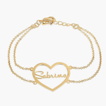 Heart Nameplate Bracelet