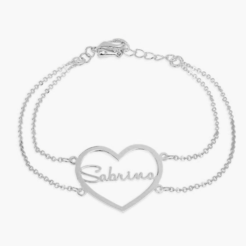 Heart Nameplate Bracelet