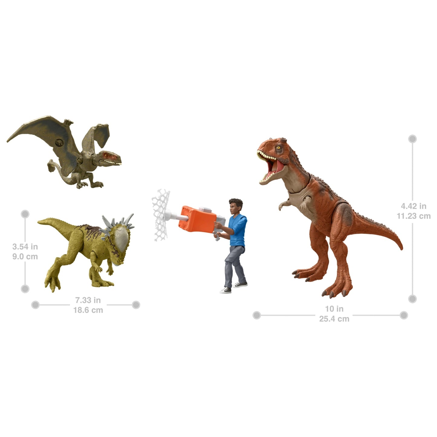 Jurassic World: Chaos Theory Darius Action Figure & 3 Dinosaurs Story Pack Toy