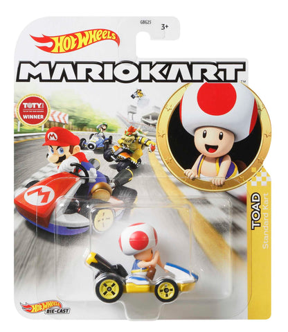 Hot Wheels Mario Kart Vehículo de Juguete Toad Estándar Kart